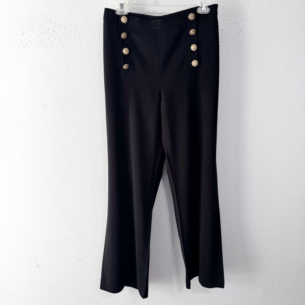 St John sailor style Black Button-Detail Women's Pants size 6